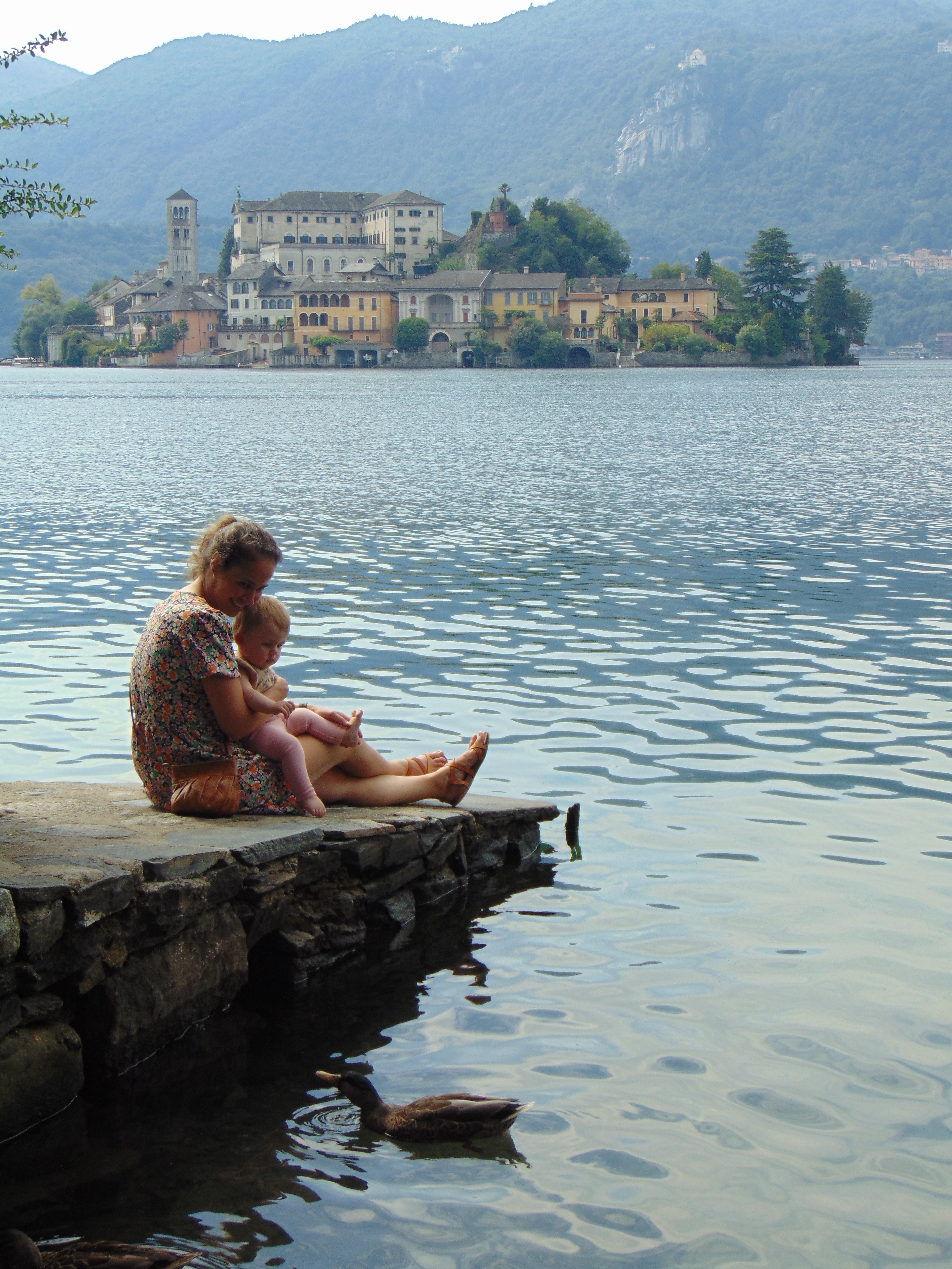 moeder en kind Lago d'orta
